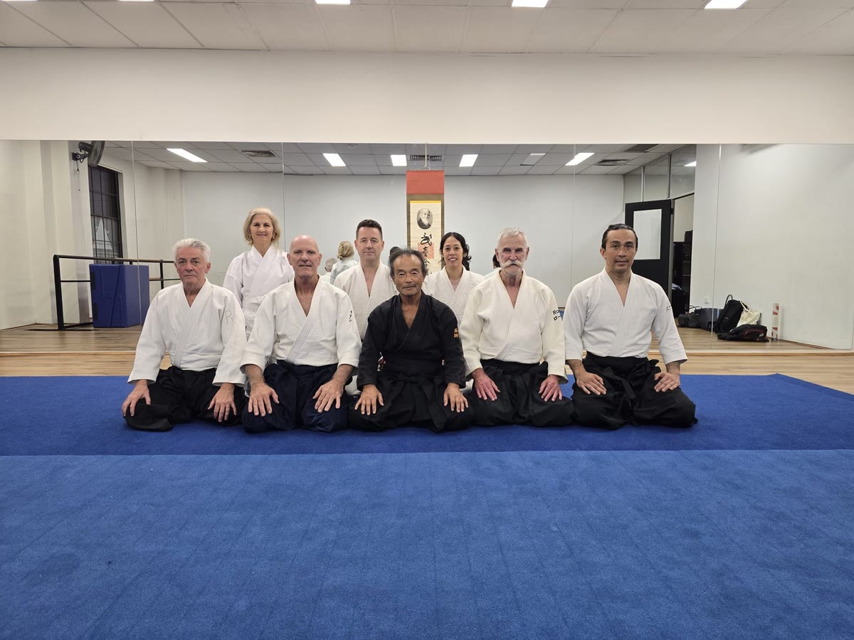 Takayasu Sensei with members of the Marrickville dojo, where he was guest instructing