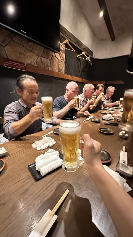 A toast raised at dinner in Japan