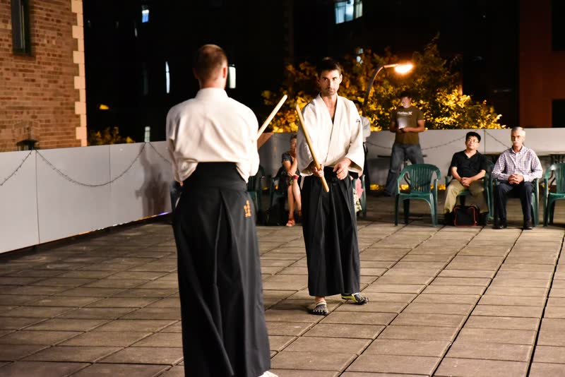 Geoff Hadden and Luke Simons working kumitachi at the Surry Hills dojo