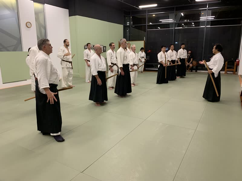 Students working through the forms together at a ken seminar at the North Sydney dojo