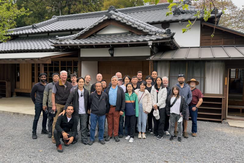 The group outside the dojo at Iwama