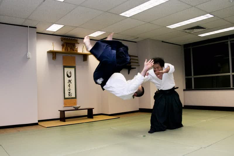 Takayasu Sensei throwing with kokyu nage at the Surry Hills dojo