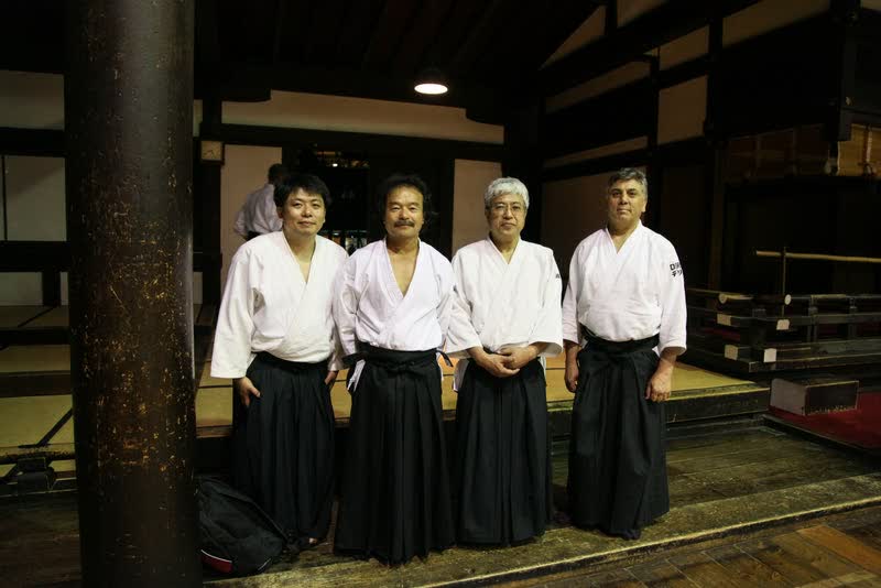 Takayasu Sensei with senior instructors in Kyoto