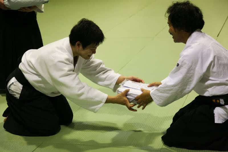 A gift presented at the Tanabe dojo