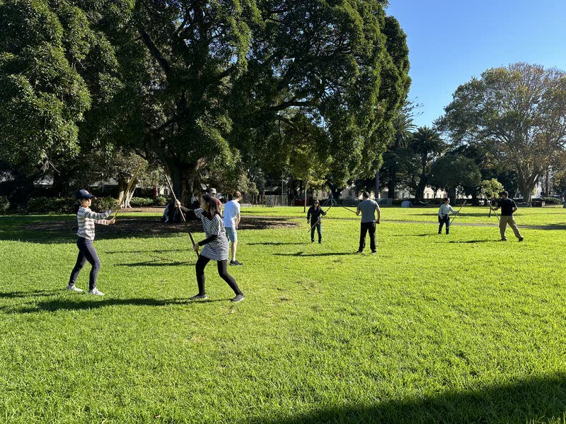 Sunday weapons practice in the park