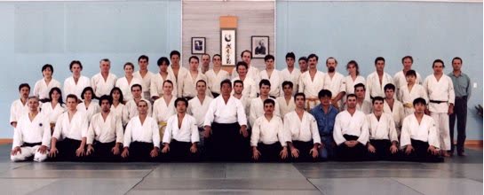 Saito Sensei with Sydney Takemusu Aiki Association, 1995 Easter Aikido Gasshuku