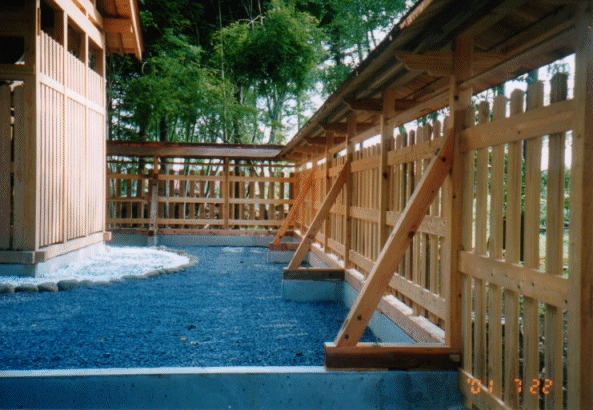 View of rear courtyard, southern side.