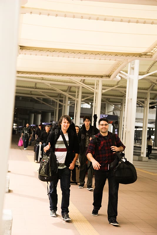 The crew marching out of Kansai International