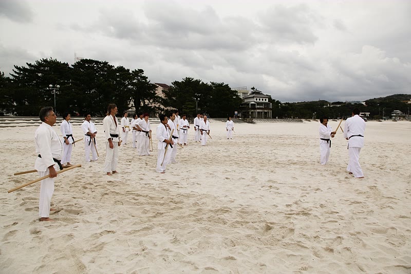 Morning training at the beach