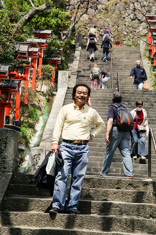 Takayasu Sensei on the way up Mount Kurama.