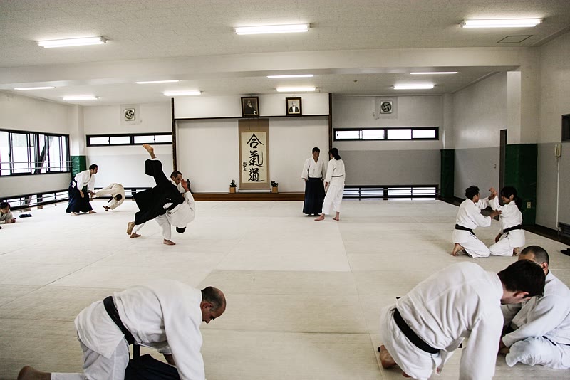 After class at Hombu Dojo's main training hall.