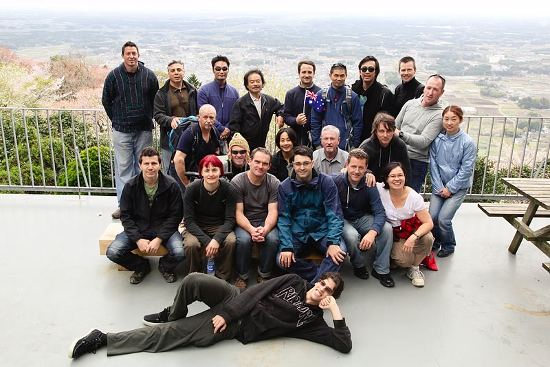 Group photo at the top of the mountain overlooking Iwama.